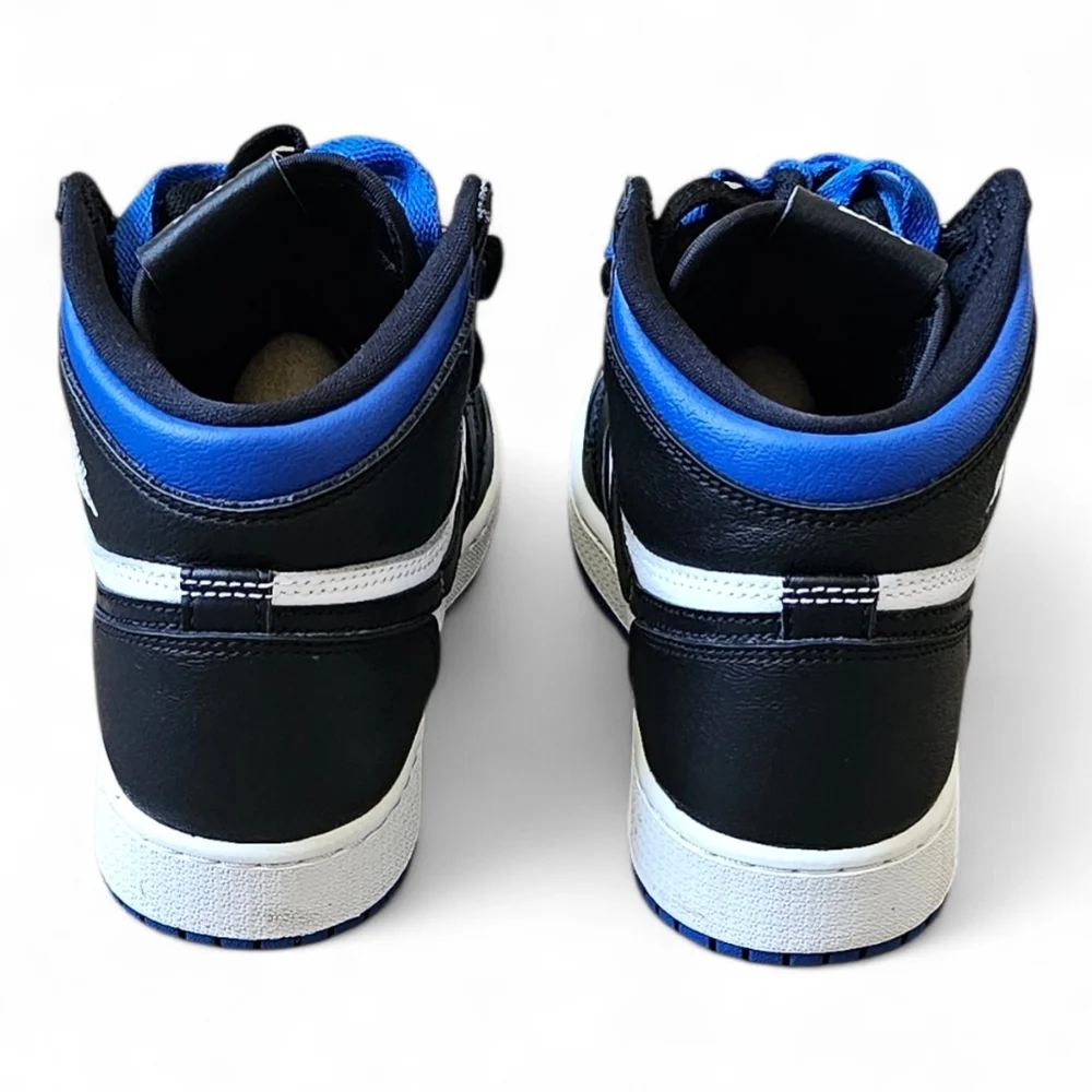 Air Jordan 1 Mid Royal Blue Black Youth Sneakers Size 5.5Y